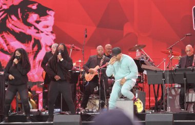 Central Park 'taki mezuniyet konseri. 21 Ağustos 2021, New York, ABD: The We LoVE NYC: New York 'taki büyük Central Park çimlerinde düzenlenen eve dönüş konseri