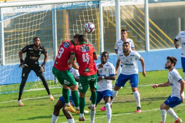 Brezilya Şampiyonası 4. Lig: Santo Andre ve Portuguesa. 21 Ağustos 2021, Diadema, Sao Paulo, Brezilya: Santo Andre ile Portuguesa arasındaki futbol maçı, Brezilya Futbol Şampiyonası 'nın 12. turu için geçerli.