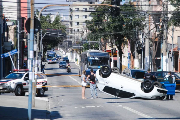 Accident Entre Deux Voitures Sao Paulo Août 2021 Sao Paulo — Photo