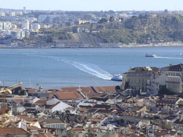 Movimiento Turístico Mirador Senhora Monte Lisboa Agosto 2021 Lisboa Portugal —  Fotos de Stock