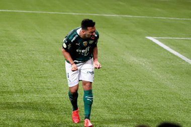 Brezilya Futbol Şampiyonası: Palmeiras ve Athletico-PR. 28 Ağustos 2021, Sao Paulo, Brezilya: Palmeiras takımından Luan 'ın attığı gol golünün kutlanması, Palmeiras ve Athletico-PR arasında oynanan futbol maçı, Brezilya' nın 18. turu için geçerlidir. 