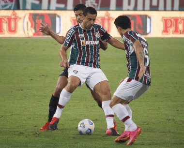 Brezilya Kupası Çeyrek Finali: Fluminense ve Atletico-MG. 26 Ağustos 2021, Rio de Janeiro, Brezilya: Brezilya Kupası 'nın ilk ayağı için geçerli olan Fluminense ve Atletico-MG arasındaki futbol maçı, Rio de Janeiro' daki Nilton Santos Stadyumu 'nda yapıldı.