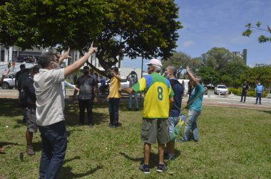  Bolsonaro destekçileri eski başkan Lula 'yı Natal' da protesto ettiler. 24 Ağustos 2021, Natal, Rio Grande do Norte, Brezilya