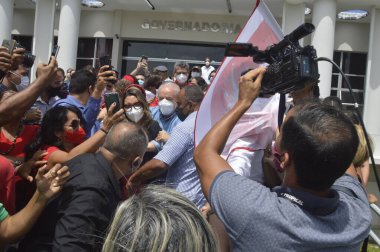 Lula, RN valisi Fatima Bezerra ile bir toplantıya katıldı. 24 Ağustos 2021, Natal, Rio Grande do Norte, Brezilya: Eski Cumhurbaşkanı Luiz Inacio Lula da Silva Rio Grande do Norte valisi ile kahvaltıya gelir.