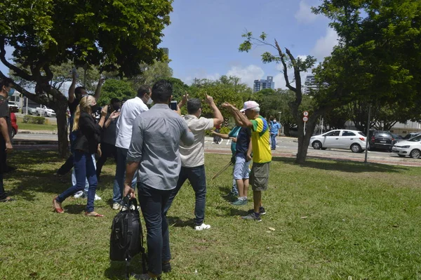 Bolsonaro Destekçileri Eski Başkan Lula Natal Protesto Ettiler Ağustos 2021 — Stok fotoğraf