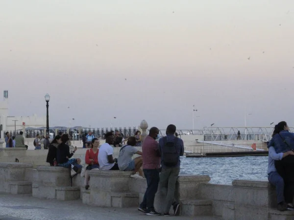 Bewegung Auf Dem Comercio Platz Lissabon August 2021 Lissabon Portugal — Stockfoto