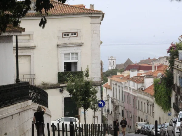 Mirador Graca Lisboa Agosto 2021 Lisbnon Portugal Movimiento Personas Mirador — Foto de Stock