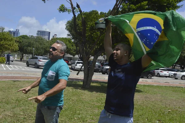 Сторонники Болсонаро Протестуют Против Бывшего Президента Лулы Натале August 2021 — стоковое фото