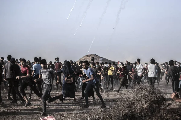 Газа Протестует Против Израильской Осады Палестинской Территории Августа 2021 Года — стоковое фото
