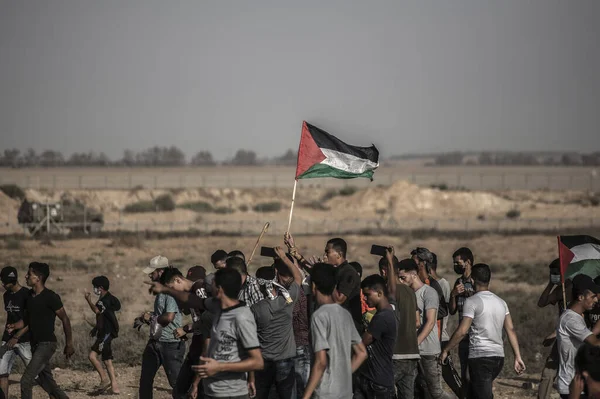 Gaza Protest Gegen Die Israelische Belagerung Palästinensischen Territoriums August 2021 — Stockfoto