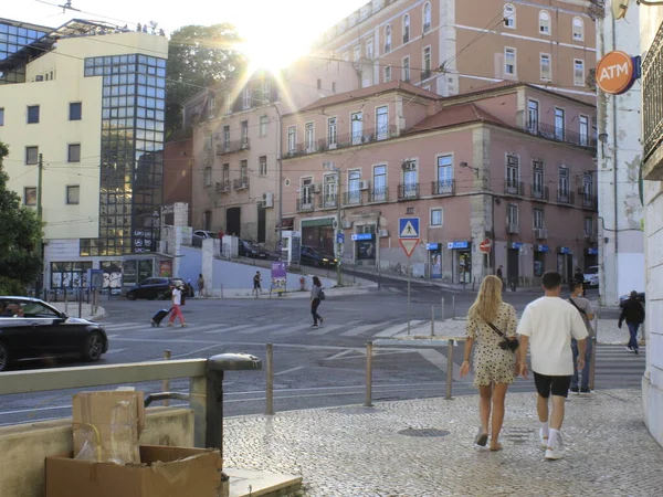 Turismen Lissabon Augusti 2021 Lissabon Portugal Människors Rörlighet Turistattraktioner Lissabon — Stockfoto