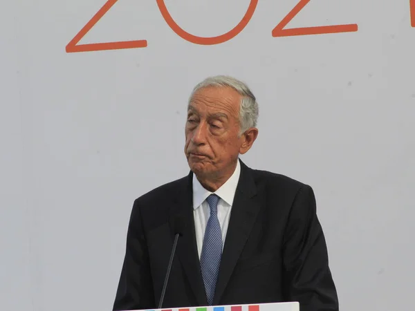 Президент Португалии Принимает Участие Лиссабонской Книжной Ярмарке Августа 2021 Года — стоковое фото