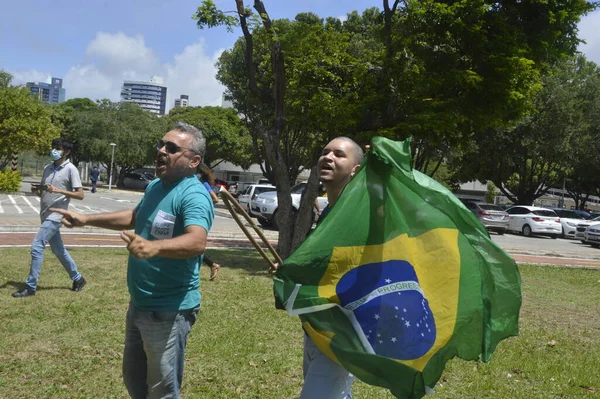 Прихильники Больсонаро Протестують Проти Колишнього Президента Лули Наталі Серпня 2021 — стокове фото