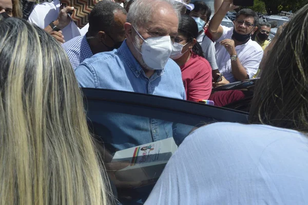 Lula Participa Uma Reunião Com Governadora Fátima Bezerra Agosto 2021 — Fotografia de Stock