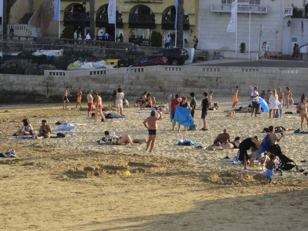 Plage Ribeira Cascais Août 2021 Cascais Portugal Une Journée Ensoleillée — Photo