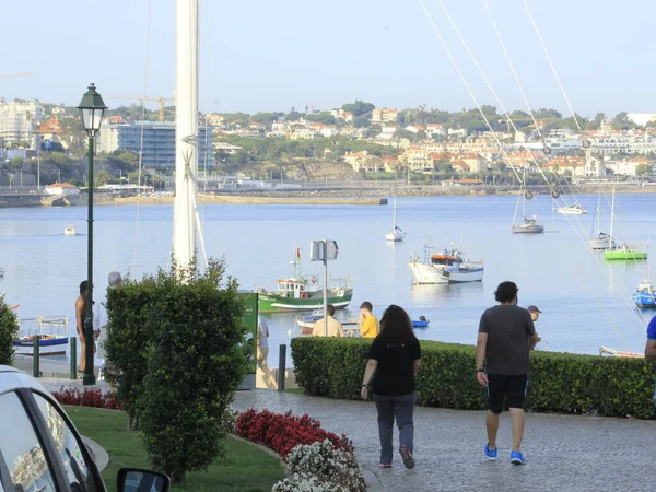 Augusti 2021 Cascais Portugal Människors Rörlighet Staden Cascais Huvudstadsregionen Lisabon — Stockfoto