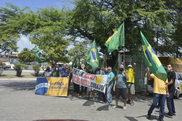 Partidarios Bolsonaro Protestan Contra Expresidente Lula Natal Agosto 2021 Natal —  Fotos de Stock