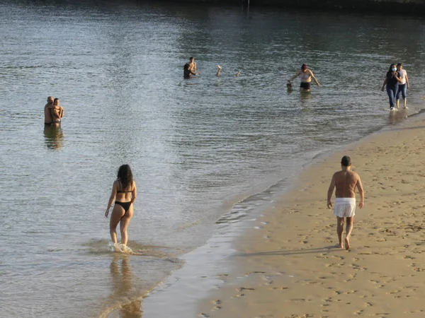 Plage Ribeira Cascais Août 2021 Cascais Portugal Une Journée Ensoleillée — Photo