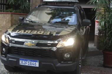Rio de Janeiro 'da Remedo adında bir uyuşturucu kaçakçılığı operasyonu. 30 Ağustos 2021, Rio de Janiero, Brezilya: Federal Polis uluslararası uyuşturucu kaçakçılığına karşı bir operasyon düzenledi,