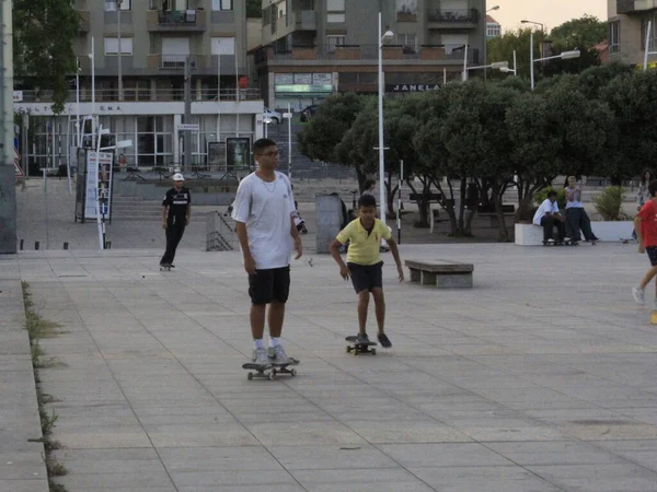 Movement People Sao Joao Batista Square Almada August 2021 Almada — Stock Photo, Image