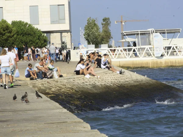 Bewegung Cais Sodre Lissabon August 2021 Lissabon Portugal Bewegung Cais — Stockfoto