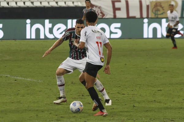 巴西杯四分之一决赛 Fluminense和Atletico 2021年8月26日 巴西里约热内卢 庆祝Fred从Fluminense在Fluminense和Atletico Mg之间的足球比赛中进球 — 图库照片