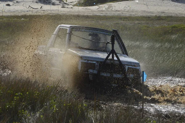 Road 4X4 Motoristas Velocidade Longo Das Trilhas Praia Pitangu Natal — Fotografia de Stock