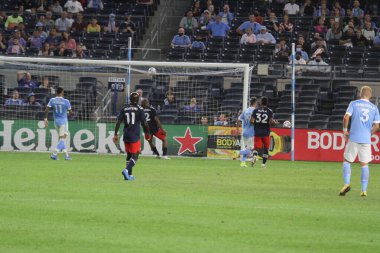 NYCFC ve New England arasında Amerikan Futbolu. 28 Ağustos 2021, Bronx, New York, ABD: NYCFC 'den Valentin Castellanos Major League Soccer (MLS) 