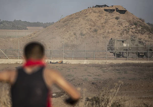 Gaza Protesterar Mot Israels Belägring Palestinskt Territorium Augusti 2021 Gazaremsan — Stockfoto