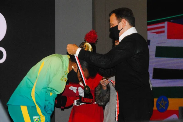 Regierung Von Sao Paulo Verleiht Medaille Für Olympische Athleten Der — Stockfoto