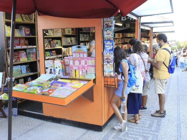 Buchmesse Lissabon Portugal August 2021 Lissabon Portugal Gedrängte Stände Und — Stockfoto