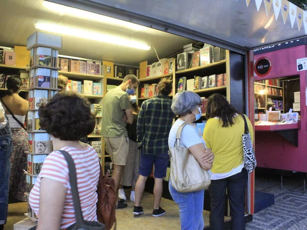Buchmesse Lissabon Portugal August 2021 Lissabon Portugal Gedrängte Stände Und — Stockfoto