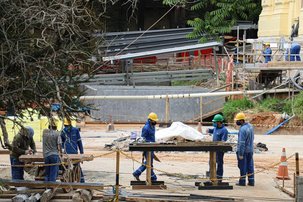 Sao Paulo Daki Bağımsızlık Müzesinin Yenilenmesi Ağustos 2021 Sao Paulo — Stok fotoğraf