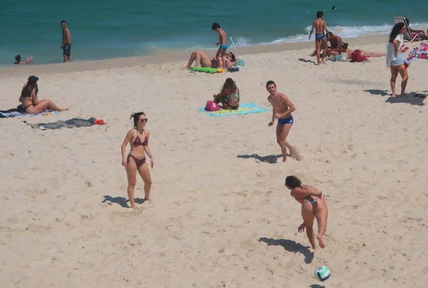 Időjárás Napsütéses Nap Ipanema Strandon 2021 Szeptember Rio Janeiro Brazília — Stock Fotó