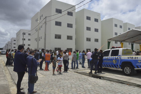 (INT) сдача в эксплуатацию 256 домов из квартала Irma Dulce III в Паррме, штат Риу-Гранди-ду-Норти. 3 сентября 2021 года, Парнамирим, Риу-Гранди-ду-Норти: Министр регионального развития правительства Болсонаро, Роджерио Маринью