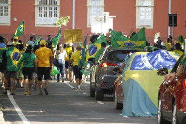 (Protestocular Manaus 'taki Bolsonaro hükümetini destekliyor. 7 Eylül 2021, Manaus, Amazonas, Brezilya: Binlerce insan 7 Eylül Salı günü Manaus 'ta düzenlenen Bağımsızlık Tatili' nde Brezilya Cumhurbaşkanı Jair Bolsonaro 'nun lehine eylemlere katıldı. Halkla ilişkiler.
