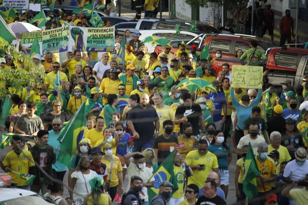 Int Manifestanti Sostengono Governo Bolsonaro Manaus Settembre 2021 Manaus Amazonas — Foto Stock