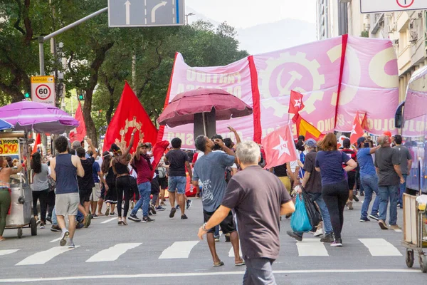 Int Manifestação Contra Bolsonaro Candelaria Rio Janeiro Setembro 2021 Rio — Fotografia de Stock
