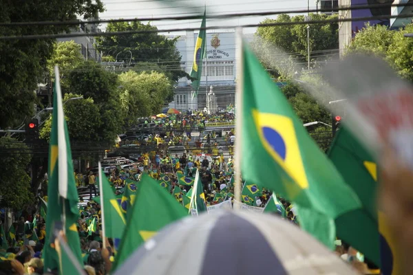 Int Manifestantes Apoiam Governo Bolsonaro Manaus Setembro 2021 Manaus Amazonas — Fotografia de Stock