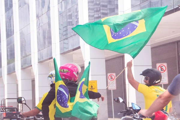 Int Caminhoneiros Protestam Favor Bolsonaro Centro Rio Janeiro Setembro 2021 — Fotografia de Stock