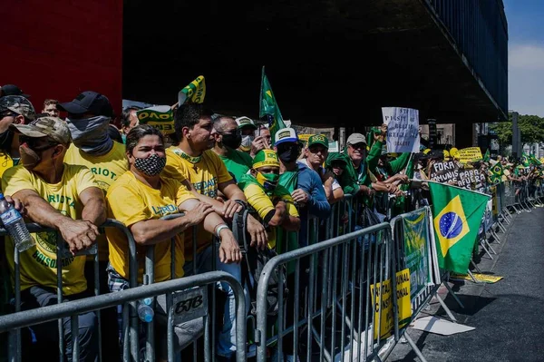 Int Demonstration Für Die Regierung Des Brasilianischen Präsidenten Jair Bolsonaro — Stockfoto
