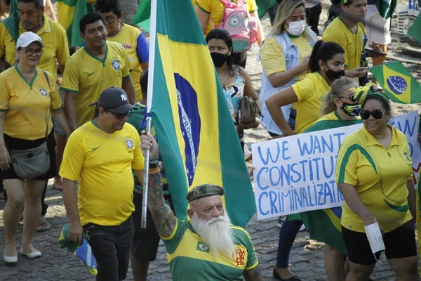 Int Manifestantes Apoiam Governo Bolsonaro Manaus Setembro 2021 Manaus Amazonas — Fotografia de Stock