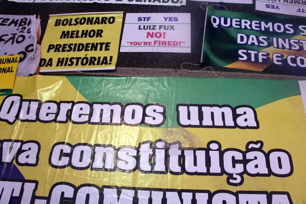 Int Los Partidarios Del Presidente Brasileño Bolsonaro Protestan Contra Paulista —  Fotos de Stock