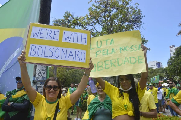 Int Manifestantes Pro Bolsonaro Protestan Natal Septiembre 2021 Natal Rio —  Fotos de Stock