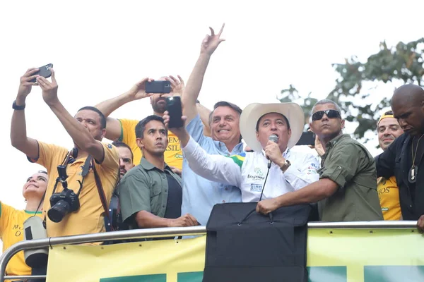 Int Bolsonaro Участвует Мероприятии Болельщиками Паулисте Сан Паулу Сентября 2021 — стоковое фото