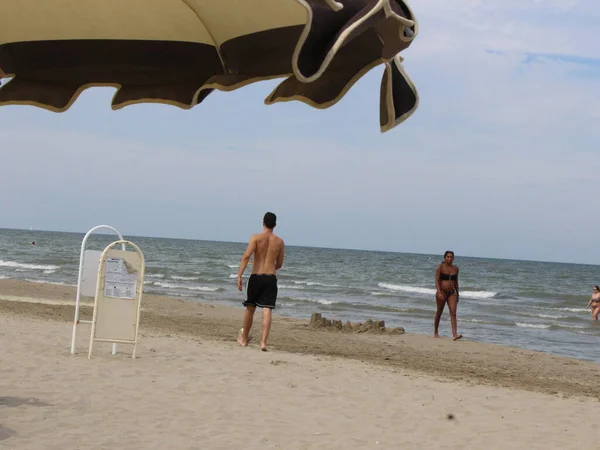 Int Verano Italia Septiembre 2021 Riccione Italia Los Turistas Disfrutan — Foto de Stock