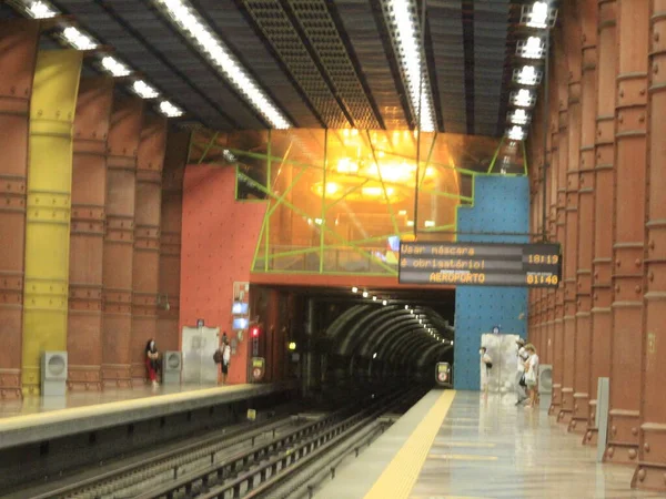 Int Mouvement Des Passagers Dans Métro Lisbonne Septembre 2021 Lisbonne — Photo