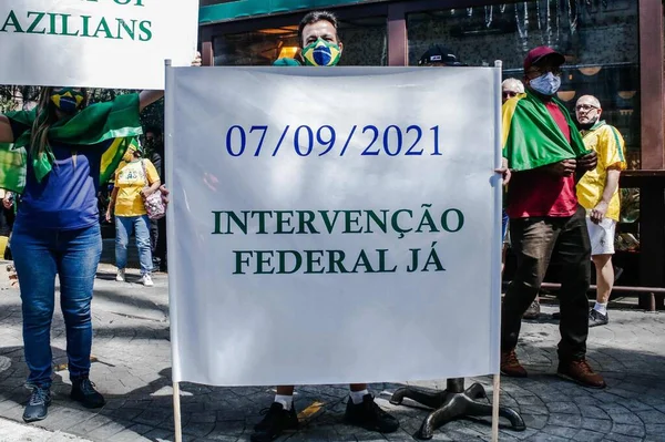 Int Manifestation Pour Gouvernement Président Brésilien Jair Bolsonaro Sao Paulo — Photo
