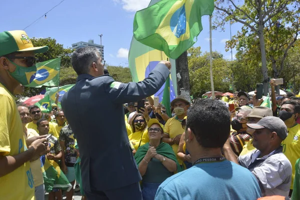 Int Manifestantes Pro Bolsonaro Protestan Natal Septiembre 2021 Natal Rio —  Fotos de Stock