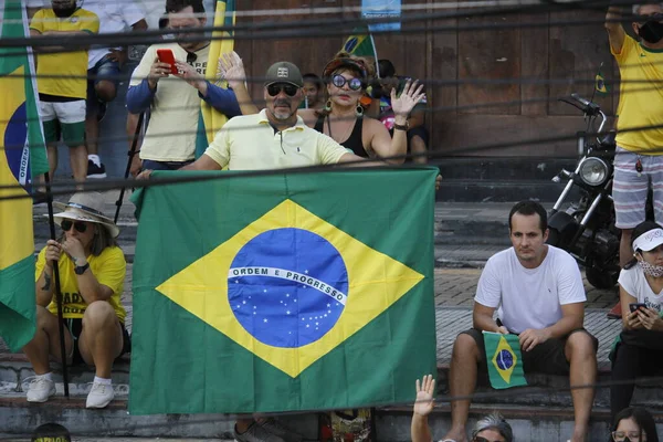 Int Tüntetők Támogatják Manaus Bolsonaro Kormányt 2021 Szeptember Manaus Amazonas — Stock Fotó